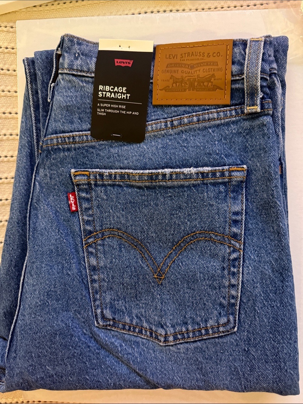 Levi's Ribcage Straight Leg Women’s Jeans -High Rise-Blue Denim-Size 31 X 32